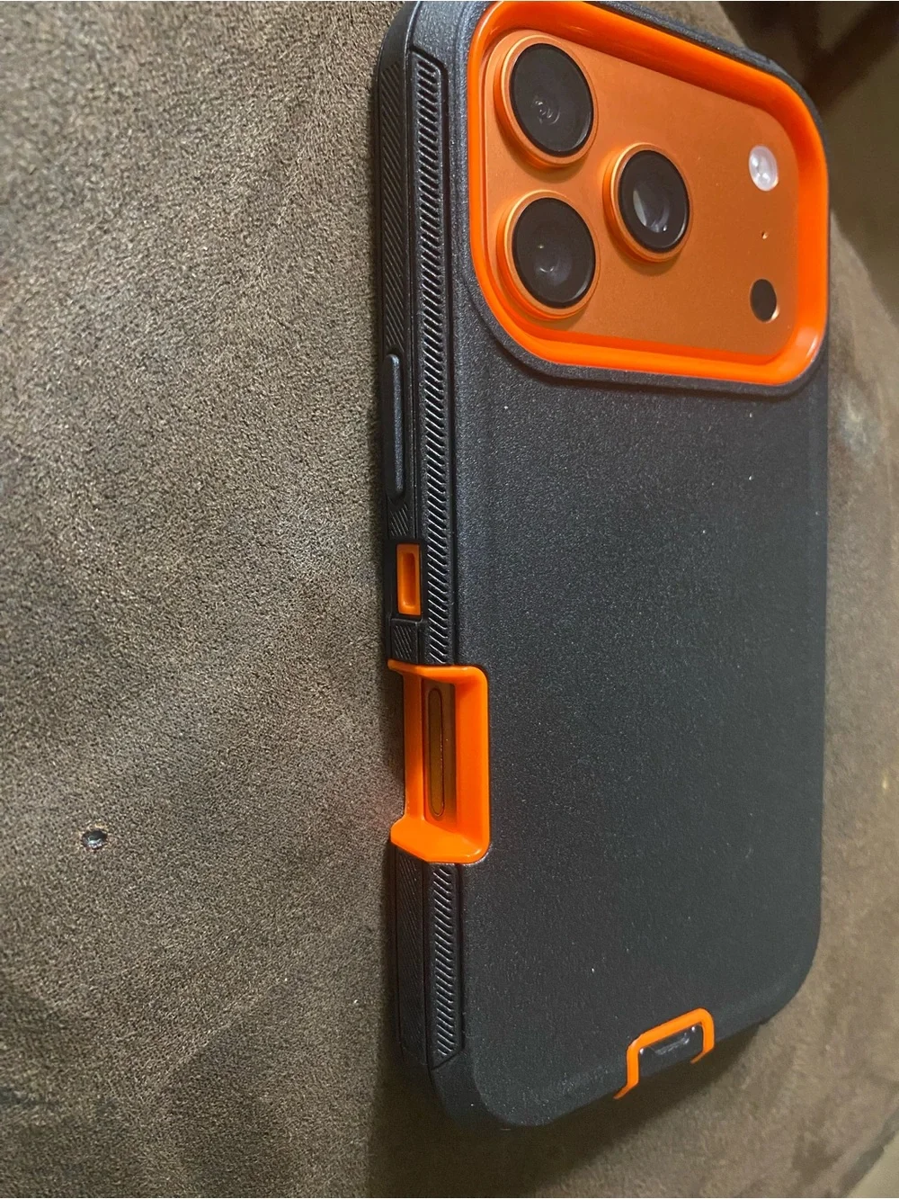 Premium iPhone 17 Pro Black Case with Orange Accent